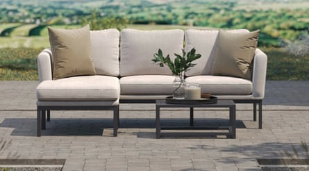 Maze – outdoor fabric Pulse chaise sofa set – Oatmeal