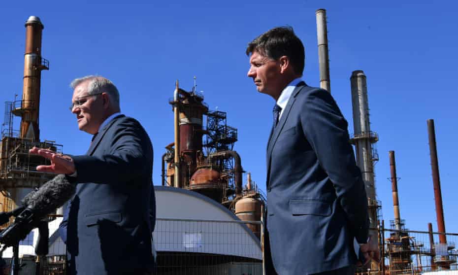 Australian prime minister Scott Morrison (left) and energy minister Angus Taylor 