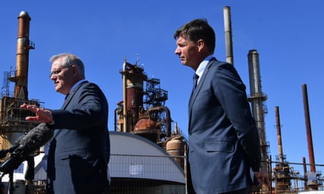 Australian prime minister Scott Morrison (left) and energy minister Angus Taylor 