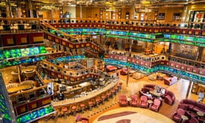 The bar and dancefloor of the Costa Fortuna, owned by the Carnival corporation.