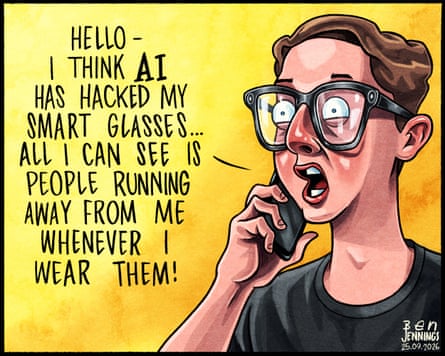 Ben Jennings on smart glasses and AI hacks – cartoon