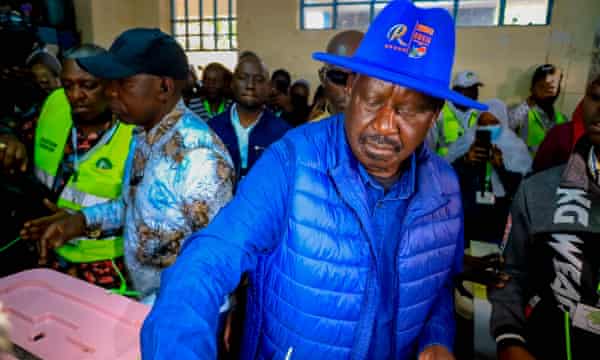 Kenya elections: Raila Odinga and William Ruto in tight race for president | Kenya | The Guardian