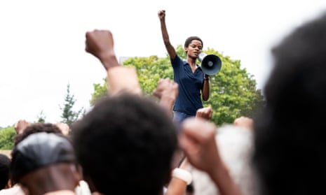 Letitia Wright rallies protesters in Mangrove.