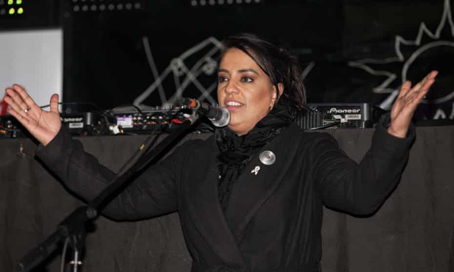 Naz Shah, Labour MP for Bradford West, addresses thousands of demonstrators attending a Stop Trump rally in Parliament Square in 2017
