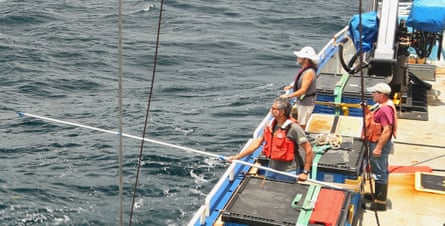 Oceanographer Ajit Subramaniam on a research expedition.