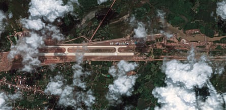satellite image of clouds above runway