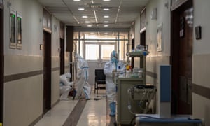 Hospital staff working in the red zone Covid-19 ward, PIMS hospital in Islamabad