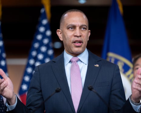 Hakeem Jeffries during a news conference at the US Capitol, 4 March 2026.