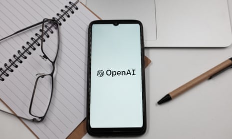 Mobile phone showing OpenAI logo