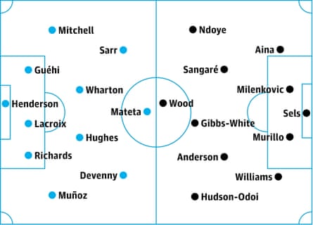 Crystal Palace v Nottingham Forest: probable starters in bold, contenders in italics