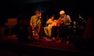 Performers onstage at Straight No Chaser music club, Buitenkant Street, Cape Town