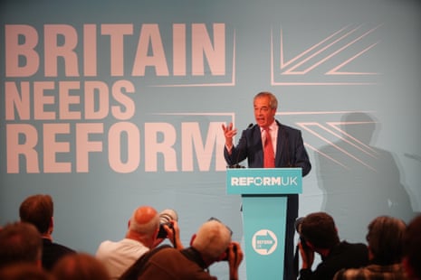 Nigel Farage speaking at a press conference at Church House this morning.