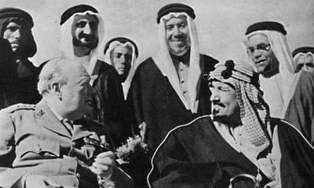 King Abdulaziz with Churchill in Cairo in 1945.