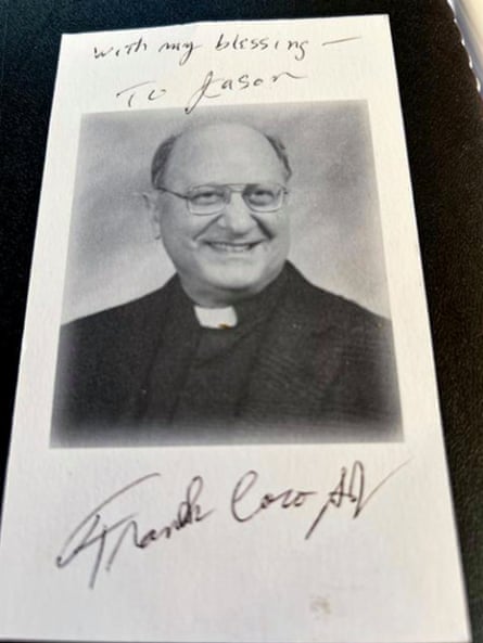 a signed picture of a priest