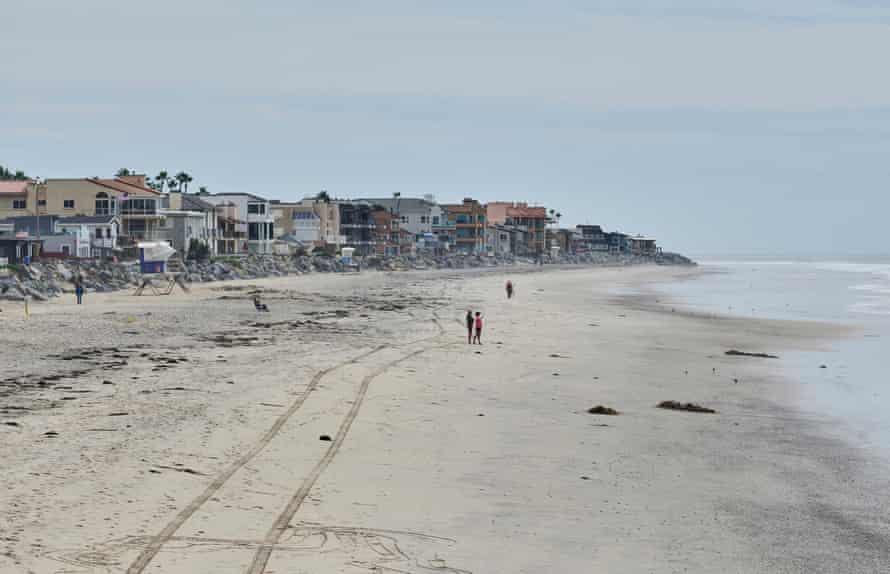 A view of the homes along the ocean on Imperial Beach, California.