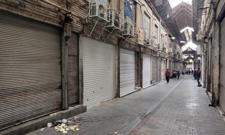 Shops in Tehran are closed after recent protests, in November