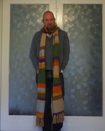 Paul Humpage in his Doctor Who scarf