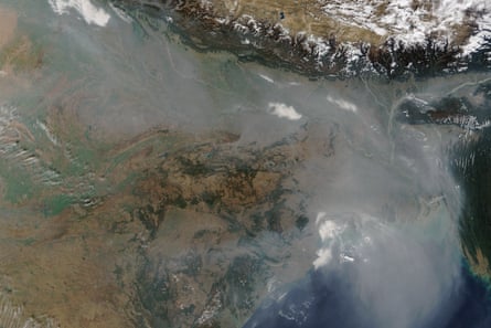 a thick river of haze hovered over the Indo-Gangetic Plain in January 2016