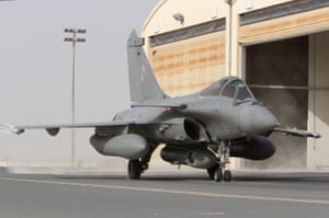 A French Rafale fighter at a base in the Gulf 