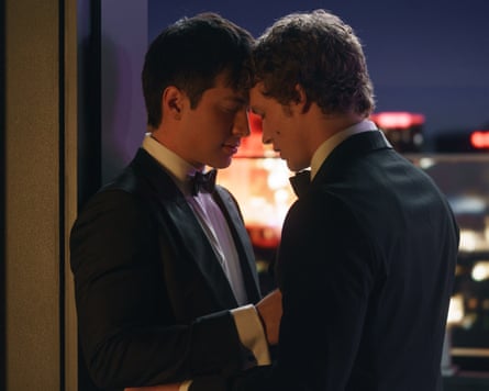 Hudson Williams and Connor Storrie in Heated Rivalry.