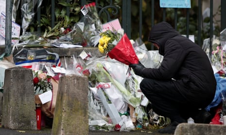 Tributes left by fans of Johnny Hallyday outside his home near Paris.