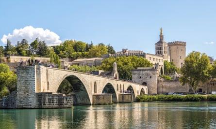 Saint Benezet bridge in Avignon on a beautiful summer day.