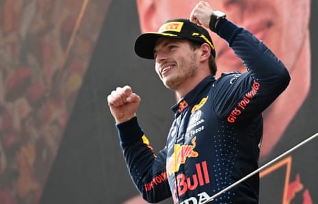 Max Verstappen celebrates winning the Austrian F1 GP at the Red Bull Ring, a week after claiming the Styrian GP at the same venue.