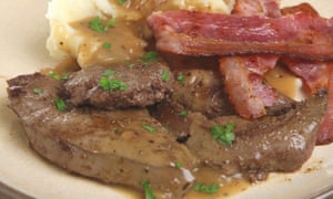 Liver, bacon and mash, a British classic.