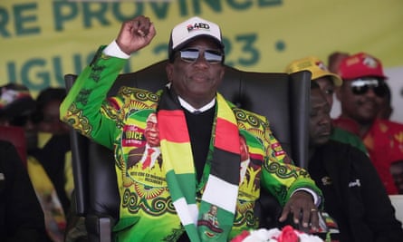 President Mnangagwa at a campaign rally in Harare