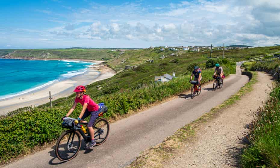 Passing over Sennen Cove near Land's End.