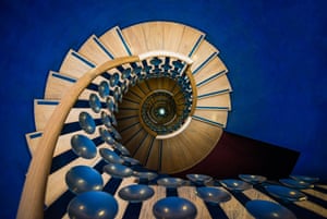An elaborate spiral staircase in London