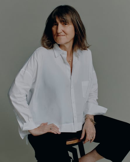 Beeban Kidron shot in May 2026 . She is wearing a crisp white shirt and her shoulder-length brown hair down