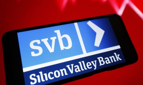 Silicon Valley Bank logo seen on a smartphone screen.