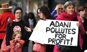 Protesters at a #StopAdani demonstration in Australia.