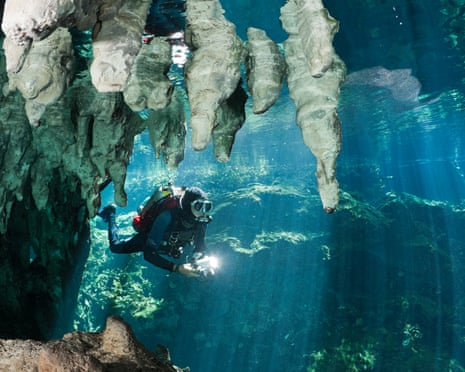 Céline Cousteau loves diving at the cenotes in the Yucatán