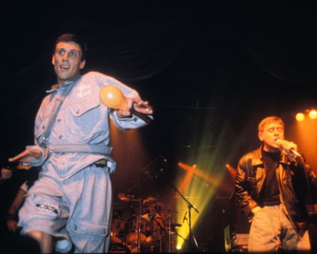 Shaun Ryder and Bez from Happy Mondays on stage