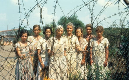 Stephanie Cole, fourth right, with other members of the cast of Tenko.