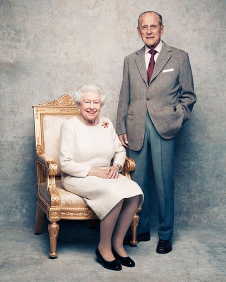 Queen Elizabeth II and the Duke of Edinburgh, taken in the White Drawing Room at Windsor Castle