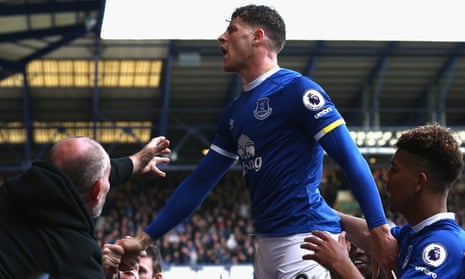 Everton v Burnley - Premier LeagueLIVERPOOL, ENGLAND - APRIL 15: Ross Barkley of Everton celebrates as Ben Mee of Burnley (not pictured) scored a own goal for Everton’s second during the Premier League match between Everton and Burnley at Goodison Park on April 15, 2017 in Liverpool, England. (Photo by Jan Kruger/Getty Images)