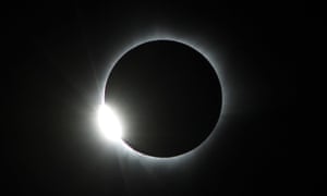 A diamond ring solar eclipse is seen from Matantimali, Palu, Central Sulawesi in Indonesia.