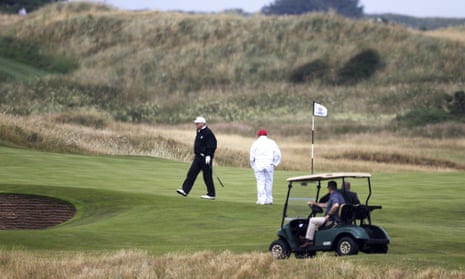 Donald Trump at his Turnberry golf club in Scotland.