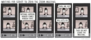 Tom Gauld Imagines Waiting For Godot In The Pandemic Cartoon Books The Guardian Tom Gauld Imagines Waiting For Godot In The Pandemic Cartoon Books The Guardian