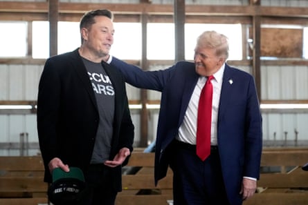 Musk and Trump attend a campaign event in Butler, Pennsylvania in 2024.