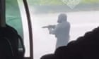 Manhunt under way after two guards killed and inmate freed from French prison van