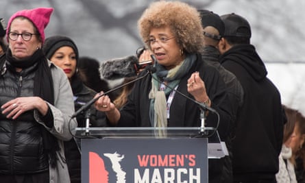 Angela Davis attends the Women’s March on Washington on January 21, 2017. Her manifesto Abolition. Feminism. Now. is out this month.