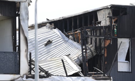 Fire damage at a residential property in Point Cook, Melbourne