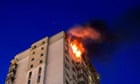 Russia-Ukraine war live: one dead in fire caused by falling debris as Kyiv comes under third attack in 24 hours