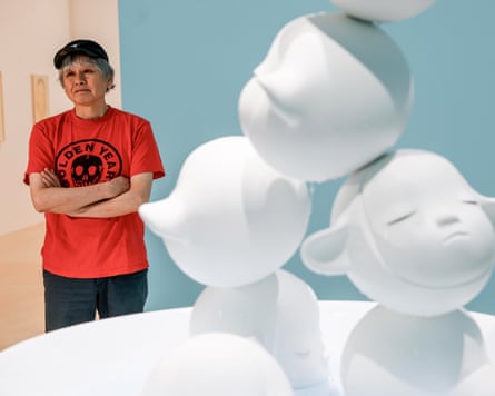 ‘I kind of see the children among other, bigger, bad people … with bigger knives’ … Yoshitomo Nara at the Guggenheim Bilbao’s 2024 exhibition of his work.