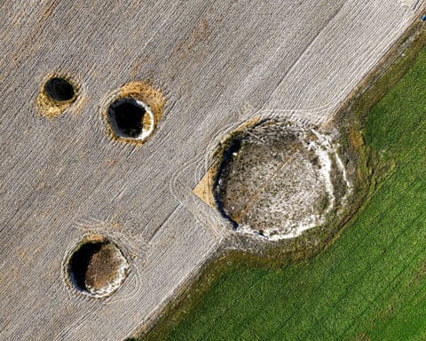 Vista aérea de los sumideros en Konya, Turquía