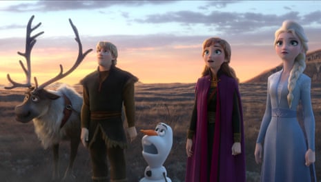 Iced fun … Sven, Kristoff, Olaf, Anna and Elsa in Frozen II.